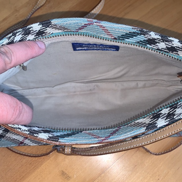 Burberry London Blue Label Blue Nova Check Canvas Leather Crossbody Bag VGUC - Picture 8 of 16